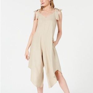 Asymmetrical Tie-Strap Wide-Leg Jumpsuit